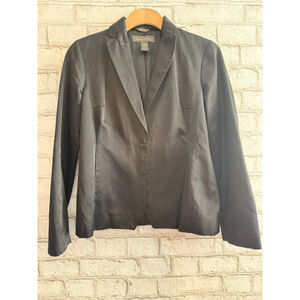 Vintage Y2K Banana Republic Satin Blazer Made in Italy Black size 4 Holiday 2000